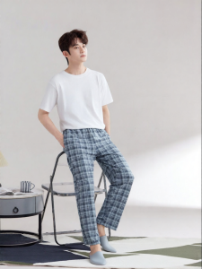 THREEGUN | Cotton Plaid Comfortable Mens Lounge Pants