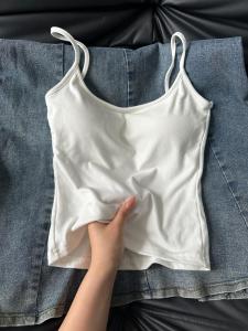 Áo Ba Lỗ Không Tay Màu Trắng Có Đệm Ngực Mùa Hè Cho Nữ Áo Khoác Ngoài Áo Ba Lỗ Không Tay Dáng Ôm Vừa Vặn Áo Ba Lỗ Không Tay Pure Desire Hot Bé Gái