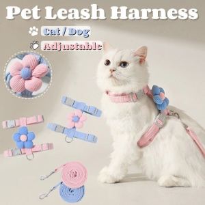 1 Pc S/M Flower Dog Lead Chest Back Small Dog Walking Leash Teddy Bichon Pomeranian Dog Chain Cat Breathable Vest Leash