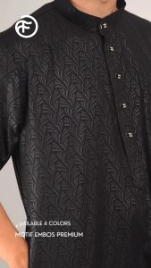 Fobdg Jubah Gamis Trembesi Motif Embos Batik Ilalang Lengan Pendek tersedia 4 warna