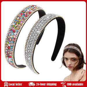 Luxury Crystal Wide Headbands For Women Girls Head Bands Fashion Hairbands Female Wash Face Hair bands Hoop Hair Accessories Colorful Rhinestone Anti Slip Headband for Women Girls Fashion Hairbands Female Wash Face Hair Bands Hoop Hair Accessories
