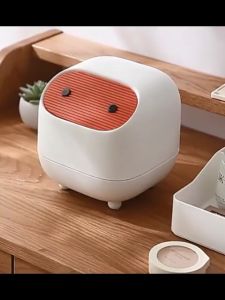 L95 ถังขยะตั้งโต๊ะ Mini Trash สไตล์ญี่ปุ่นมีฝาปิดขนาดเล็ก ถังขยะในรถ ออฟฟิต โต๊ะกาแฟที่ใส่ขยะขนาดเล็ก