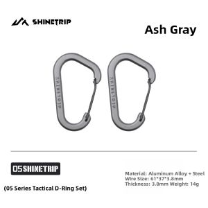 ShineTrip | Aluminum D-clip Carabiner Hook for Outdoor Use Large