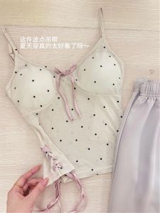 Pure Desire BM Style Ballet Tie-Dye ไม่มีสาย เสื้อกั๊ก ผู้หญิง ฤดูร้อน สวมใส่ด้านใน ปมผีเสื้อด้านหลังสวยงาม สายคล้อง เสื้อกั๊ก