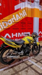 Striping stiker honda megapro mega pro 2008 2009 kuning primus list body standar berkualitas termurah Barokah Sticker