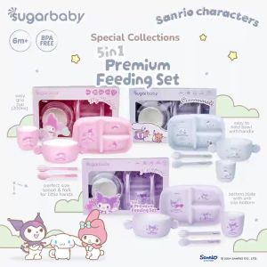 Sugarbaby 5in1 Premium Feeding Set Sanrio Collection / Set Alat Makan Bayi / Perlengkapan MPASI Anak / Perlengkapan Makan Bayi KARAKTER