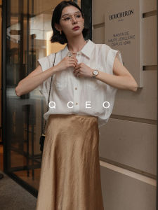 Relaxed Silk Piano Pleat Flutter Sleeve See-Through Blouse