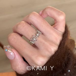 Sweet Lace Flower Ring for Women Elegant Simple Cute Fashion Jewelry Index Finger Ring Korean Style Fresh out New Item