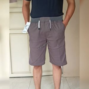 Celana Pendek Pria Chino Pinggang Karet Jumbo Bahan Katun Twill Melar Tebal Halus Ukuran 27 Sampai 44