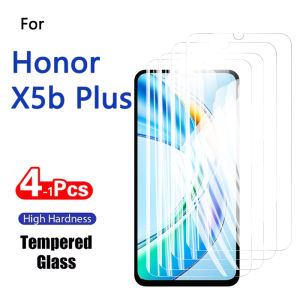 1-4PCS Screen Protector For Honor X5b Plus + X5b+ Tempered Glass Crystal 9H High Aluminum Anti Scratch Case Friendly Fingerprint