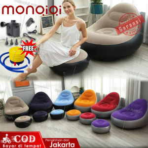 Sofa Santai Angin Intime/ Kursi Santai Dengan Sandaran Kaki/Kursi Dek Malas Lipat Kursi Malas Tiup Sofa Udara untuk Kamar Tidur Ruang