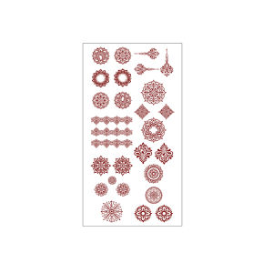 1pc Waterproof Moon Design Temporary Tattoo Sticker for Women Hand Finger Fake Henna Tattoos Body Art Brown Lotus Flower Tattoos