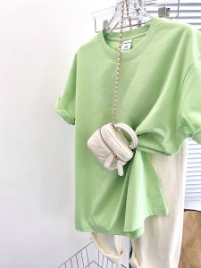 ZHUZI | Breathable Comfort Basic Cotton T-Shirt Mint Green Loose Fit