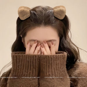 Cute Princess Cat Ear Plush Hair Clip Side Bangs Fringe Hair Accessories Autumn Winter Girls Hair Grips Fashionable Hair Decorations