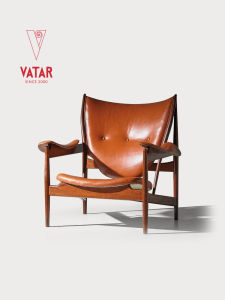 VATAR | Designer Vintage Chief Minimalist Walnut Wood Color Recreational Chair