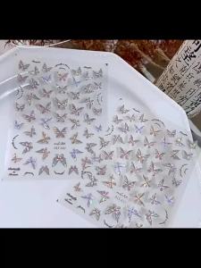 Pearlescent Butterfly Nail Stickers Iridescent Wing Decals for Nails  Kawaii Nail Art Decoration Decals For Nail Tips Manicures