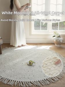 Handmade Round Wool Carpet Customizable