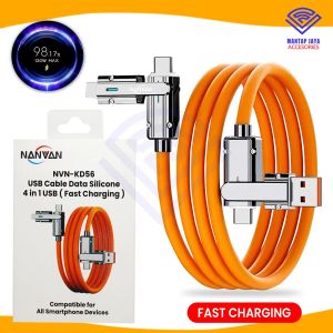 COD - NANVAN NVN-KD56 KABEL DATA CHARGER 4IN1 USB TYPE C TO TYPE C LIGHTING SILIKON 120W