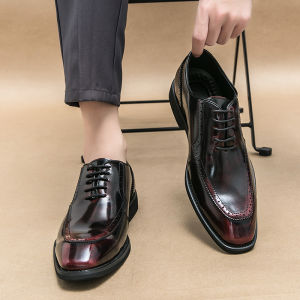 Leather Shoes for Groom Casual Wear Spring Autumn Large Size Business British Style Wedding Shoes Comfortable Rubber Sole