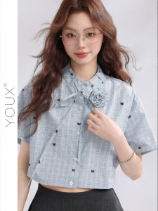 YOUXIANG | Áo Thun In Hình Bướm Kiểu Dáng Elegance