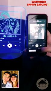 Spotify Barcode Customized Acrylic LED Lamp Night Table Desk Lamp Gifts Personal Use Single and Multicolor lights