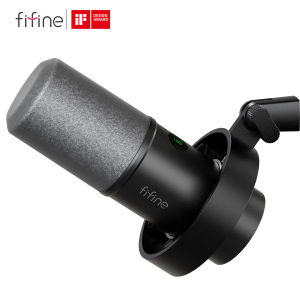 FIFINE Recording XLR Dynamic Microphone with Real-time MonitoringUSB Streaming Mic with Gain Knob/Touch-mute for PCMixer-K688