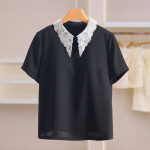 Square Neck Hollow Loose Chiffon Blouse