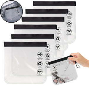 Transparent TSA Approved Toiletry Bag Portable Travel Essentials Flight Make Up Liquid Leakproof Resealable EVA Cosmetic Bags
