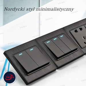 YSVWL Modern Wall Light Switch 13amp 3 Pin universal power socket with usb 1/2/3/4 Gang 1/2 way Black Brushed Flame Retardant PC Panel On/Off 20A water heater air conditioner doorbell switch dimmer Switches 110-250V 10-16A electrical outlet