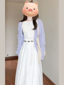 LIRUSHAN | Elegant French Style White Sleeveless Summer Maxi Dress Suit