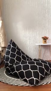 Bean Bag Plus ISI size Dewasa - Triangle Jaring Hitam - Beanbag Murah Berkualitas By beanbag smoothies