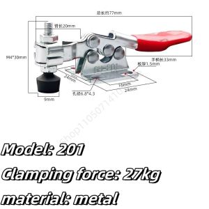 2Pcs Horizontal Toggle Clamp Quick-Release Toggle Clamps GH-201/201A/201B/201C/225D Set Vertical Toggle Clamp Woodworking Tool