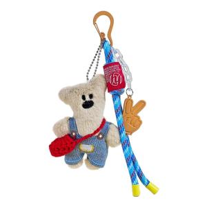 Cartoon Bear Keychain Plush Toy Car Key Holder Student Gift Ornament Cute Bean Bag Bear Pendant without Brand Registration