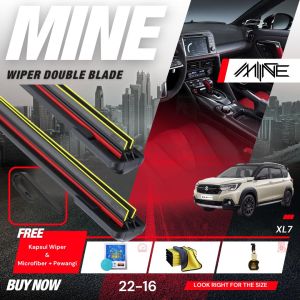 Wiper Frameless Double Blade SUZUKI XL7 1 Pasang FREE BONUS