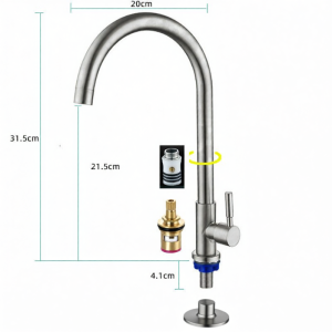 MOLORE | Stainless Steel 304 Single Cold Basin Faucet 4 inches