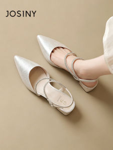 Josiny | New Summer Coarse Heel Dress Matching High Heel Shoes