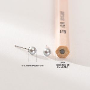 Versatile Round Mute Color Sea Water Pearl Earrings 925 Silver