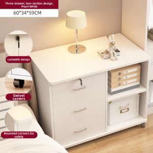ZHUOHE | Lockable Mobile Bedside Cabinet