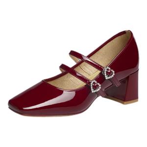 Reddragonfly | Comfortable Mary Jane Red Womens Shoes