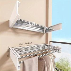 Foldable Wall-Mount Bathroom Hidden Wind-Resistant Storage Rack