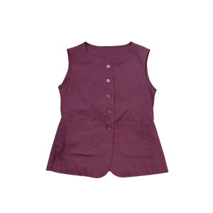 Fashionable Retro Simple Square Collar Sleeveless T-Shirt Womens Summer New Style Single Button Slimming Top Polyester Fiber