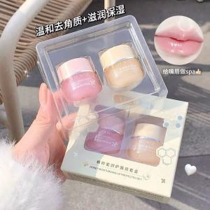 Lee into Bee Extract Hydrating Lip Mask Set of 2 Night And Day Moisturizing Sleep Care Deeply Hydrates Lip Lines Fades over Time