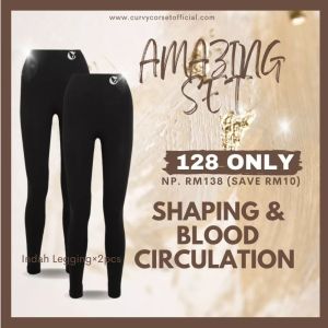 Curvycorset Combo Indah Curvy Legging 2pcs Slimming 打底裤 Pants Jersi Yoga Workout
