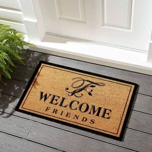 VIKAMA Coir Doormat Christmas Tree Basketball Santa Hat Xmas Welcome Rug Non Slip Entryway Floor Mat Home Decor Accent Soft Cozy