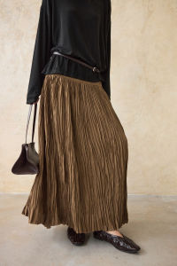 epoque de rueen | Origami Art Irregular Pleated Maxi Skirt