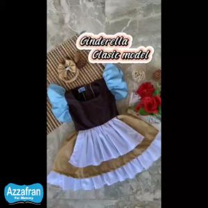 Cinderella Clasic Dress | Baju Katun Anak Perempuan dan Dewasa | Kostum Cosplay Carnaval | Azzafran