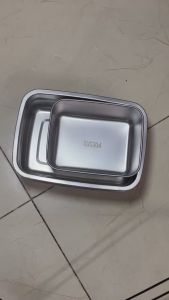 Hộp khay đựng thực phẩm size nhỏ trung lớn inox 304 cao cấp COMBO 3 khay Dung tích 600ml 1100ml 1500ml Nắp đậy chống tràn