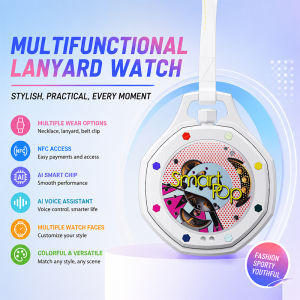 New Pocket Watch Pendant NFC AI Voice Smart Al Chip Mens Womens Colored Movement Leather Lanyard Casual Fashion Lanyard Watch