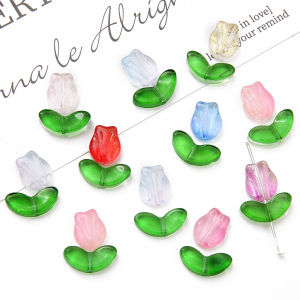 10-20 ชุดลูกปัดดอกทิวลิปแก้ว เครื่องประดับต่างหู สร้อยคอ หัตถกรรม เป็นเครื่องมือที่มีมือสร้อยคอสำหรับ DIY