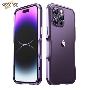 KISSCASE Ultra Luxury Aluminum Metal Frame For Apple iPhone 14 Pro Max 14 Plus 13 Pro 13 14 series Casing New type Metal wide bumpers for iPhone Metal touch phone Shell Metal frame